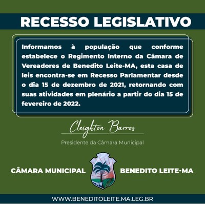 Recesso Legislativo 2021-2022