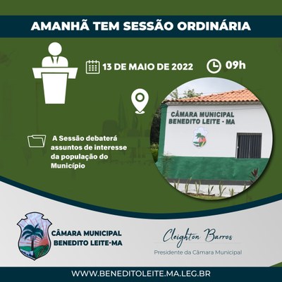 Pauta Sessão do dia 13 de maio de 2022