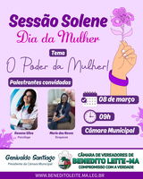 Convite Sessão Especial em comemoração ao Dia Internacional da Mulher