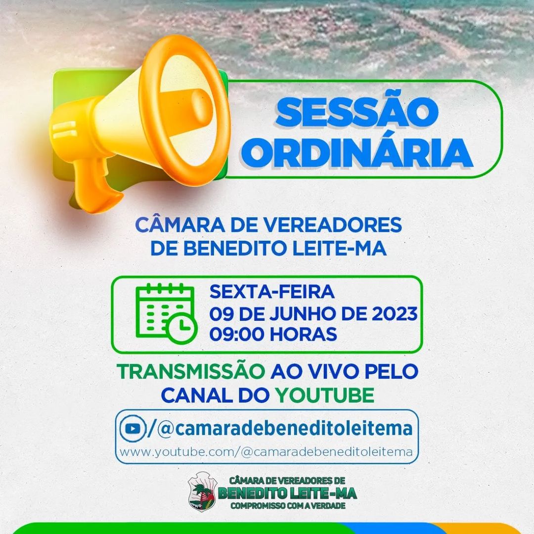 Pauta da Sessão Ordinária do dia 09 de junho de 2023