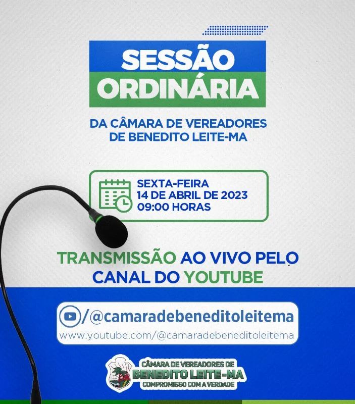 Pauta da Sessão Ordinária do dia 14 de abril de 2023