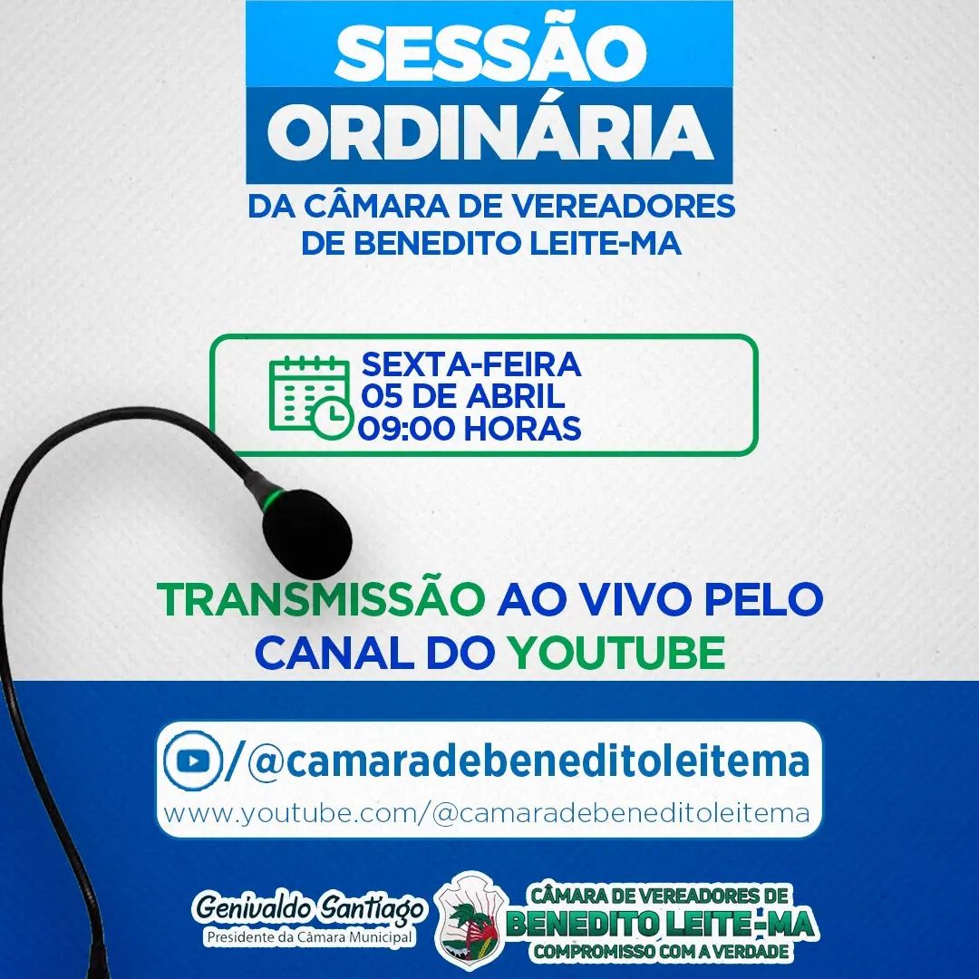 Pauta Sessão Ordinária do dia 05 de abril 2024