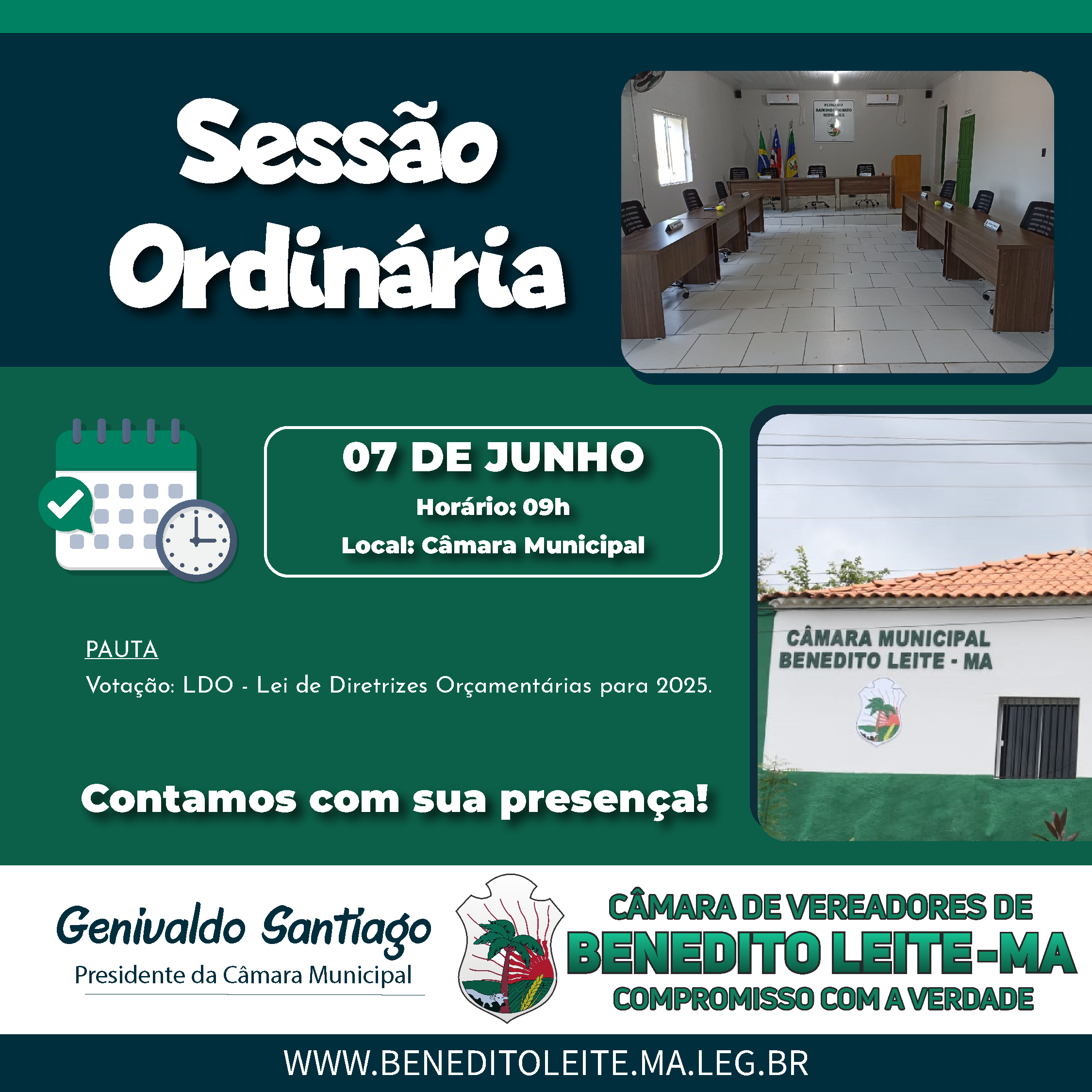 Pauta Sessão Ordinária do dia 07 de junho 2024